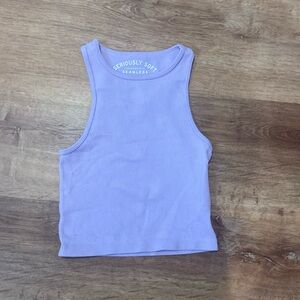 aeropostale size xs ribbed tank top. light purple color. read desc. for flaws.